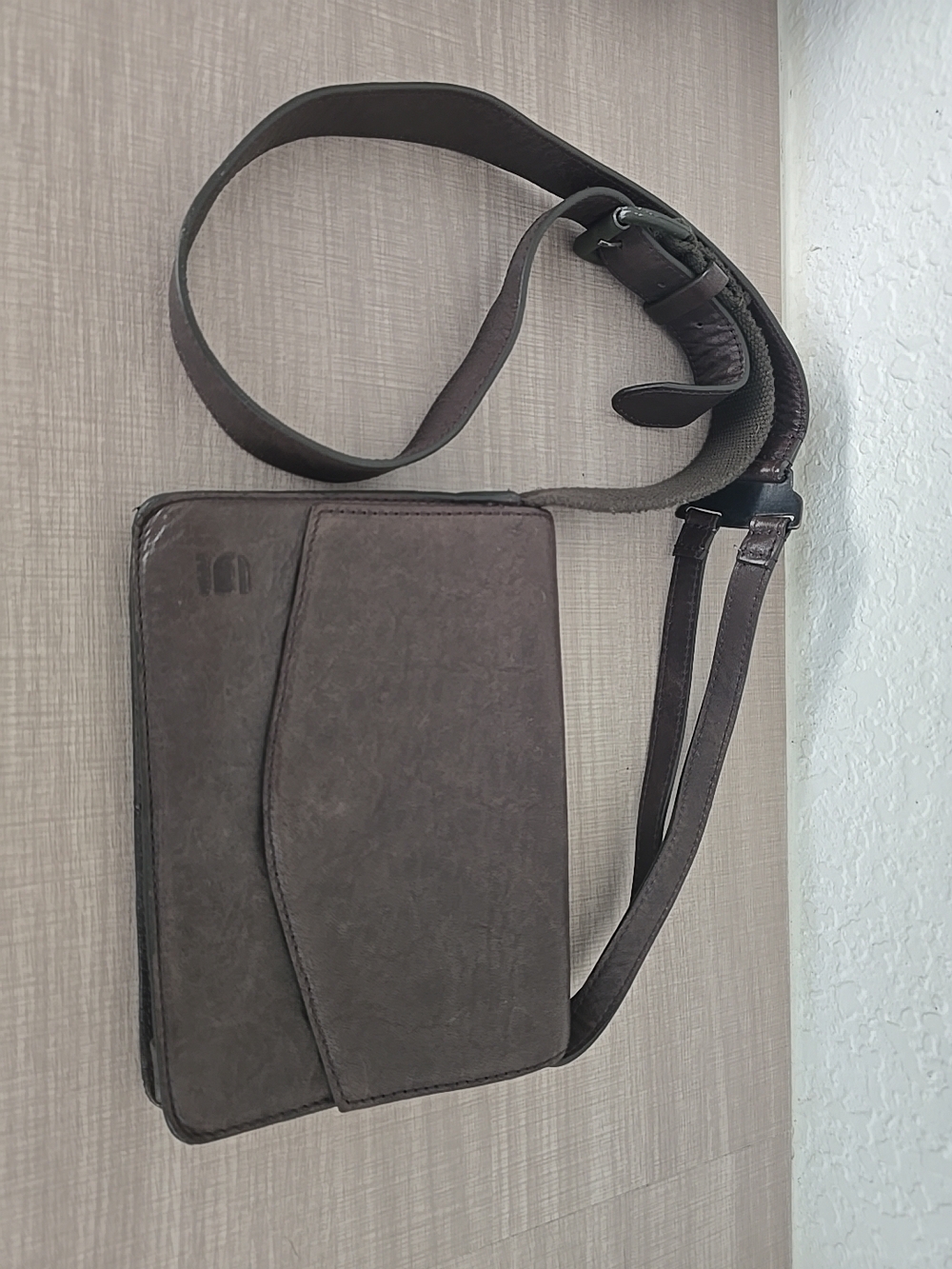 G-Star RAW Brown Textured Leather Hardcase Handbag CrossbodyBag Utility Tactical